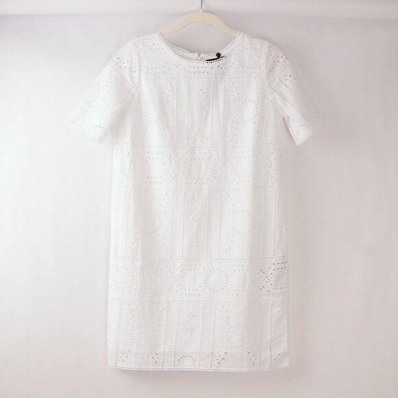 The Kooples White Embroidered Mini Shift Dress - S - NWT - Picture 2 of 8